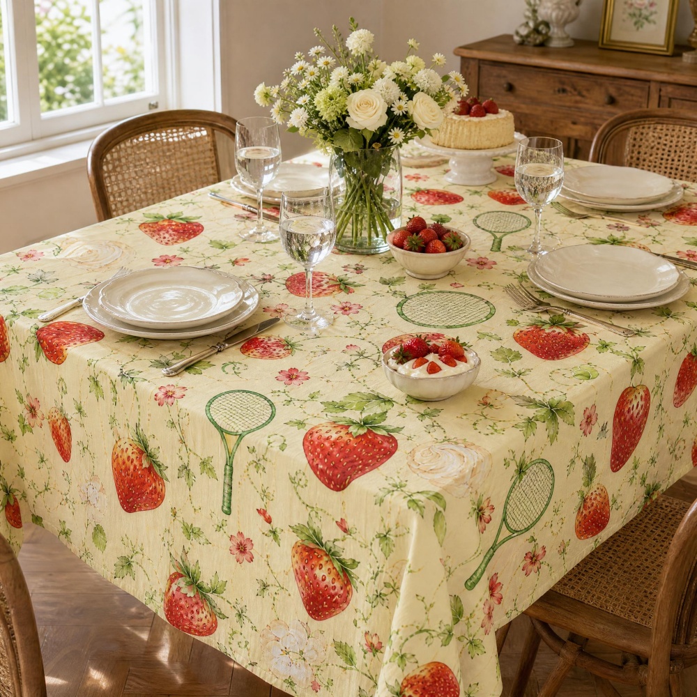 Table Tennis News Today - Toalha de Mesa Floral de Morango