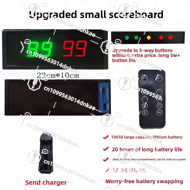 Table Tennis Scoreboard - Placar Eletrônico de Basquete com LED,