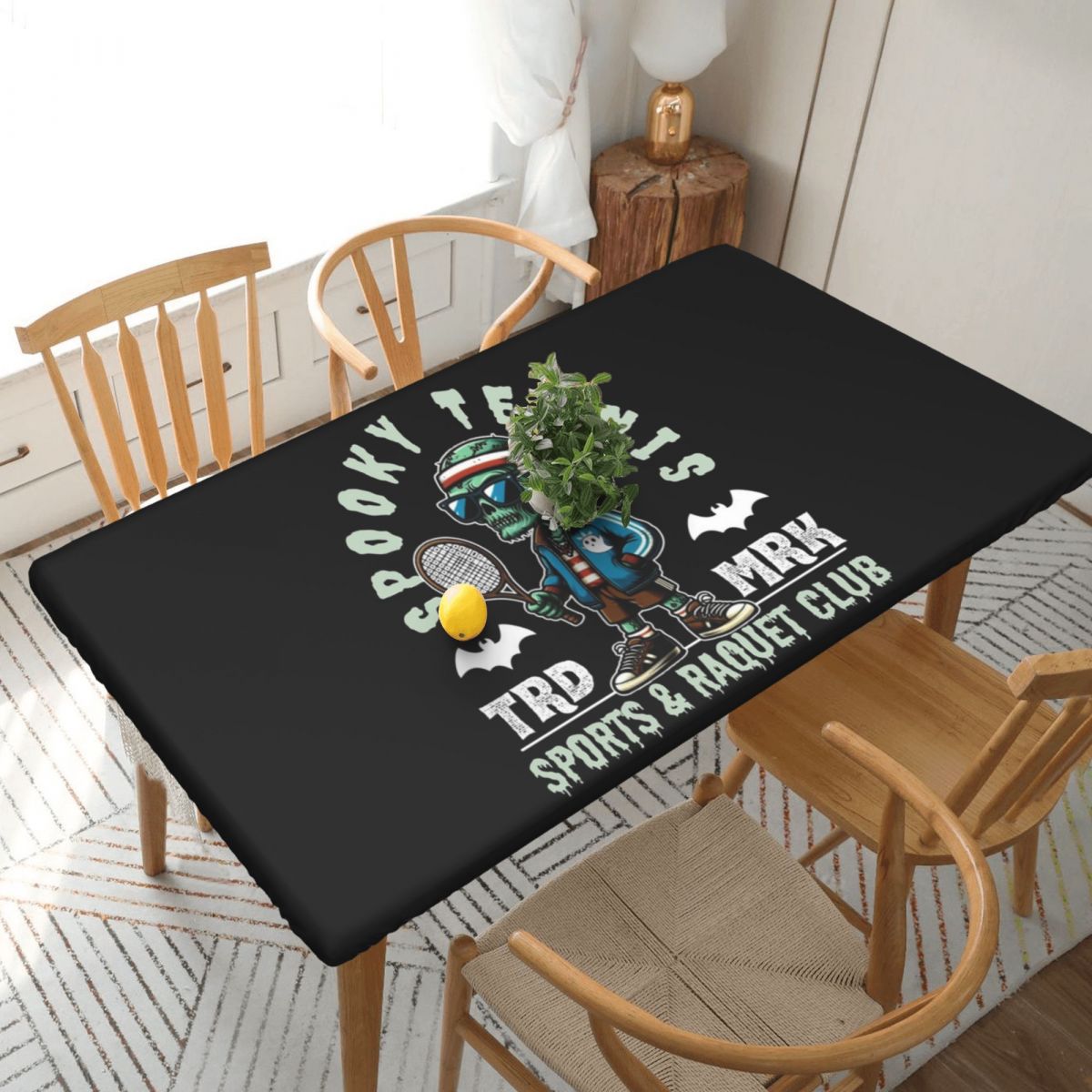 Table Tennis News Today - Toalha de mesa retangular personalizada Spooky